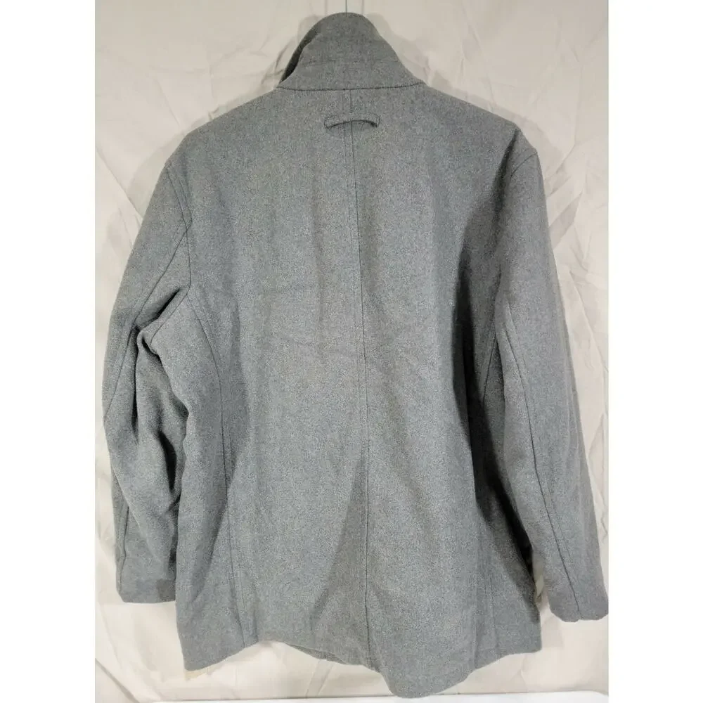 Levi's Peacoat Jacket Men's Small Wool-Blend with Puffer Bib Light Gray LM0JP370